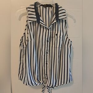 Ladies' Nautical Style Button Up Tank